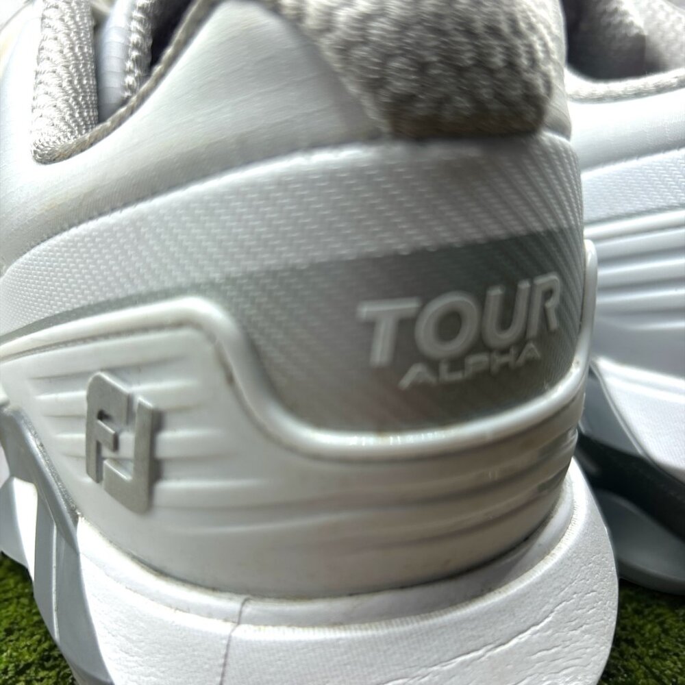 FootJoy Tour Alpha Golf Shoes - White/Silver 55543 - Size 12 (Extra Wide) - Picture 4 of 9
